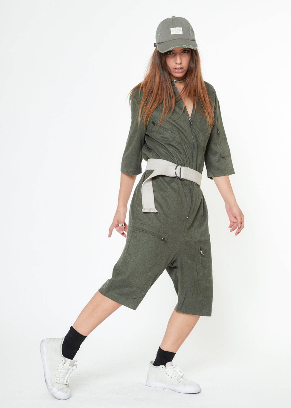 Unisex Short Sleeve Overall In Olive by Shop at Konus - Vysn