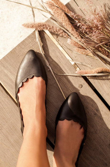 Valentina Leather Ballet Flats by ELF - Vysn