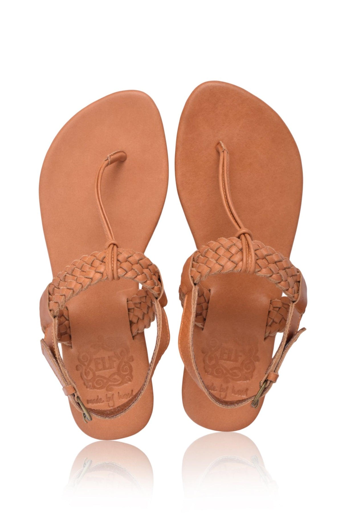 Venetian T-strap Leather Sandals by ELF - Vysn