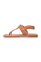 Venetian T-strap Leather Sandals by ELF - Vysn