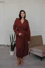 Waffle linen bathrobe Snuggle by AmourLinen - Vysn