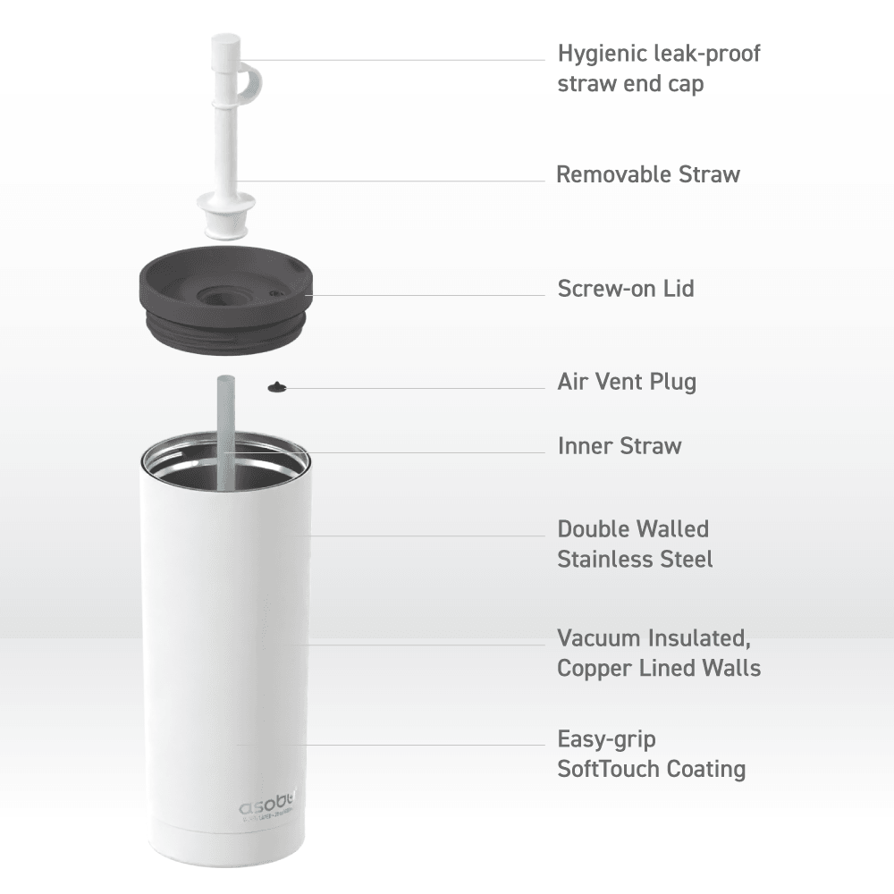 White Super Sippy Tumbler by ASOBU® - Vysn