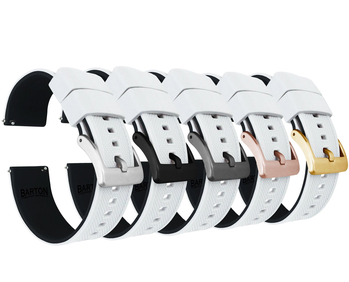 White Top / Black Bottom | Elite Silicone by Barton Watch Bands - Vysn