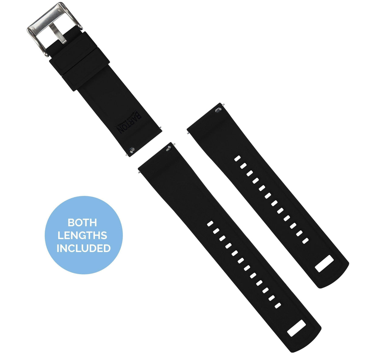 White Top / Black Bottom | Elite Silicone by Barton Watch Bands - Vysn