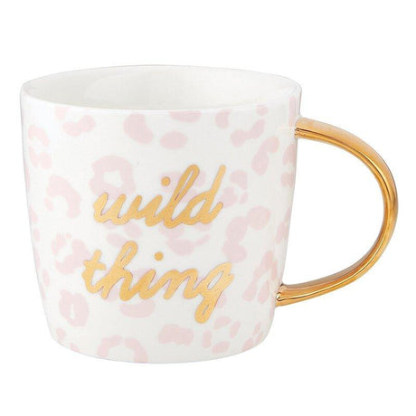 Wild Thing Coffee Mug with Gold Lettering | 14 oz | Curved Gold Handle by The Bullish Store - Vysn