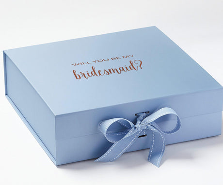 Will You Be My bridesmaid? Proposal Box Light Blue - No Border by Tshirt Unlimited - Vysn