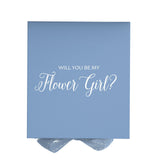 Will You Be My Flower Girl? Proposal Box Light Blue - No Border by Tshirt Unlimited - Vysn