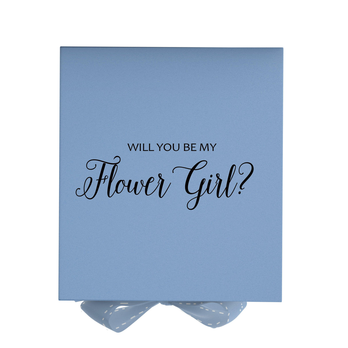 Will You Be My Flower Girl? Proposal Box Light Blue - No Border by Tshirt Unlimited - Vysn