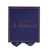 Will You Be My Jr Bridesmaid? Proposal Box Navy - Border by Tshirt Unlimited - Vysn