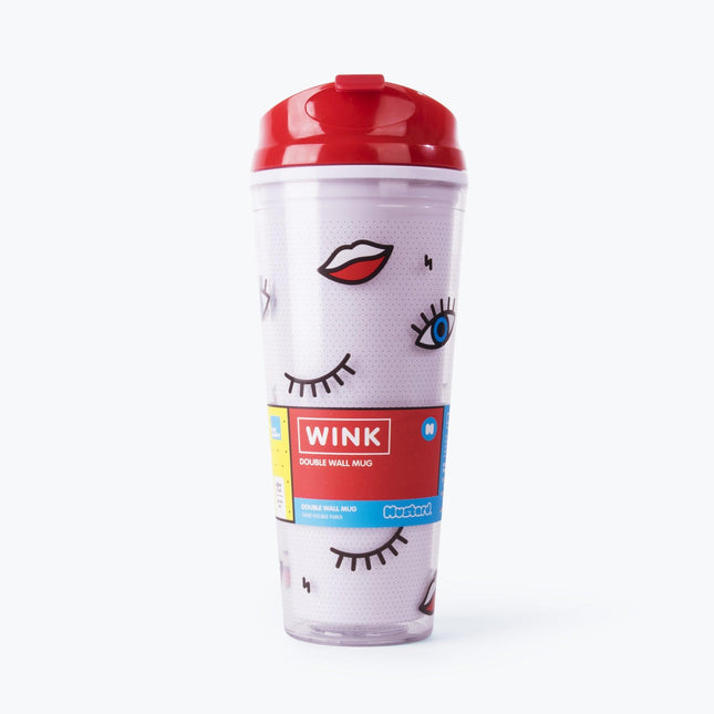 Wink Double Wall Mug Coffee Tumbler | Mod Style | BPA-Free by The Bullish Store - Vysn