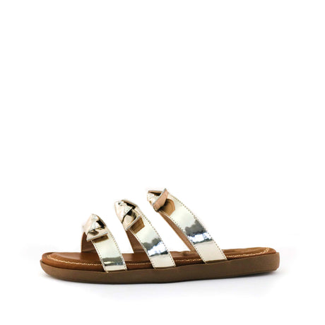 Women's Bristol Three Band Tie Sandal Gold by Nest Shoes - Vysn