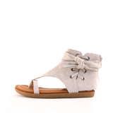 Women's Chi Lace Detail Gladiator Sandal Stone by Nest Shoes - Vysn