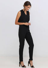 Women's Light Formal Sleeveless V-Neck Jumpsuit by Shop at Konus - Vysn