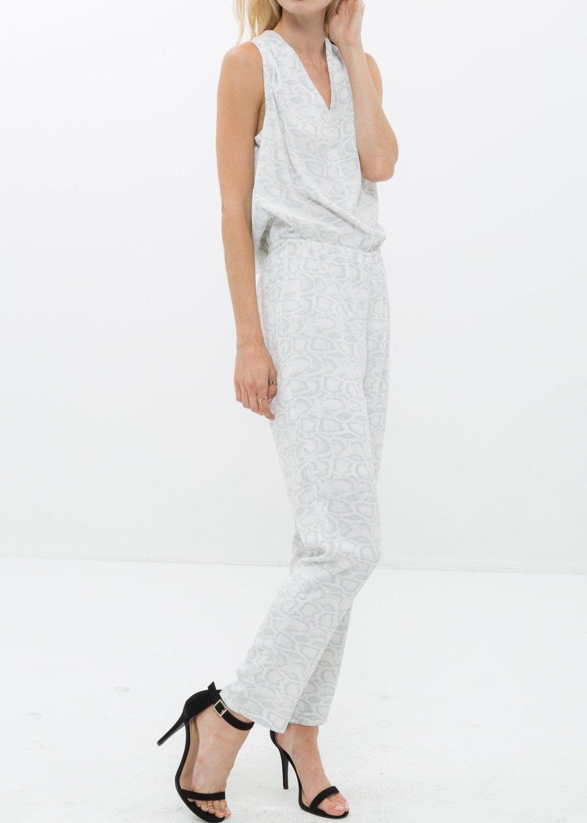 Women's Light Formal Sleeveless V-Neck Jumpsuit by Shop at Konus - Vysn