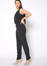 Women's Light Formal Sleeveless V-Neck Jumpsuit by Shop at Konus - Vysn