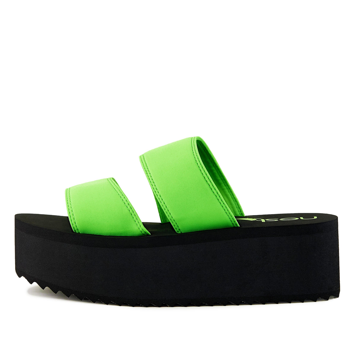 Women's Platform Sandal 2 Band Neon Green by Nest Shoes - Vysn