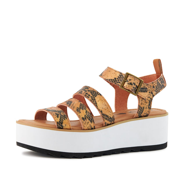 Women's Platform Sandal Kauai Snake-Tan by Nest Shoes - Vysn