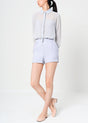 Women's Pleated Button Up Romper In Slate by Shop at Konus - Vysn