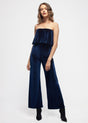 Women's Ribbed Velvet Tube Top Jumpsuit In Ultra Marine by Shop at Konus - Vysn