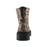 Women's Runaway Combat Boots Brown Snake by Nest Shoes - Vysn