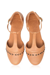 Wonderland T-strap Leather Flats by ELF - Vysn