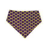 Yellow & Purple Reversible Dog Bandana by Uptown Pups - Vysn