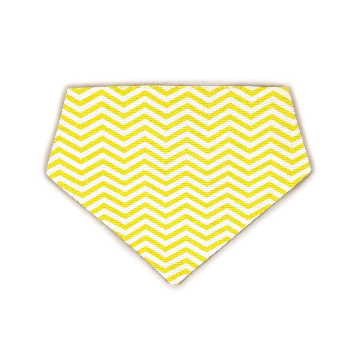 Yellow Chevron Reversible Dog Bandana by Uptown Pups - Vysn