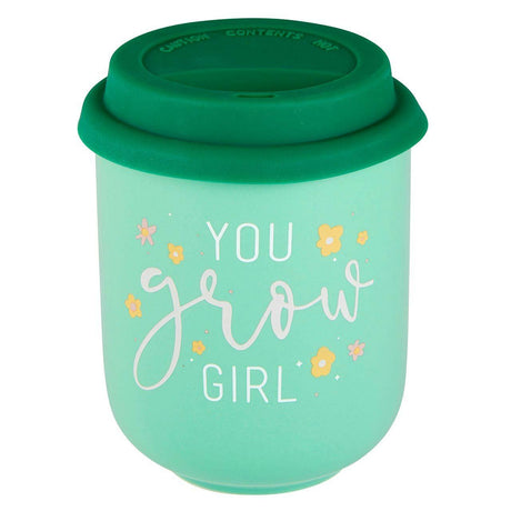 You Grow Girl Ceramic To Go Mug | Holds 16 oz. | Eco Mug with Silicone Lid and Sleeve by The Bullish Store - Vysn