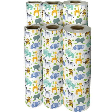 Zoo Animals Baby Gift Wrap by Present Paper - Vysn